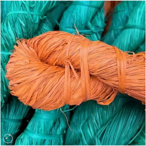 Rainbow Coloured Raffia Hank 250g Orange